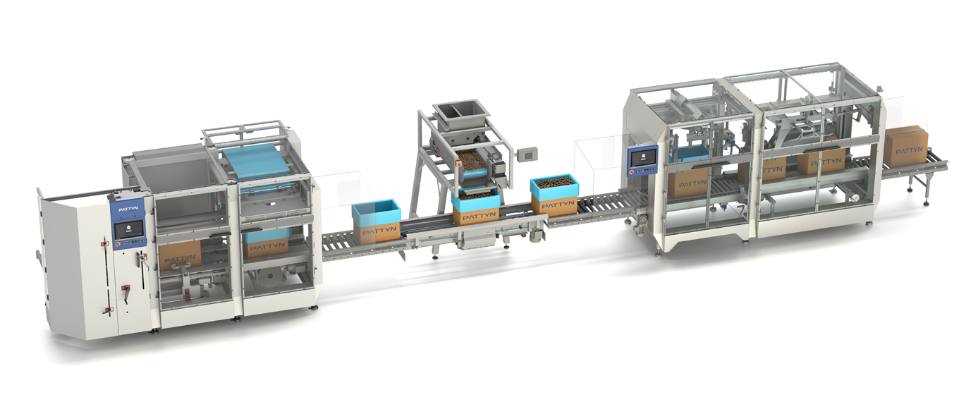 Solid chocolate packaging line by Pattyn